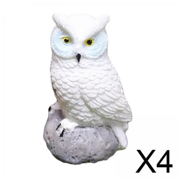 Figurina di gufo in miniatura in resina, fata animale, decorazione da giardino, figura ornamentale per piante in vaso