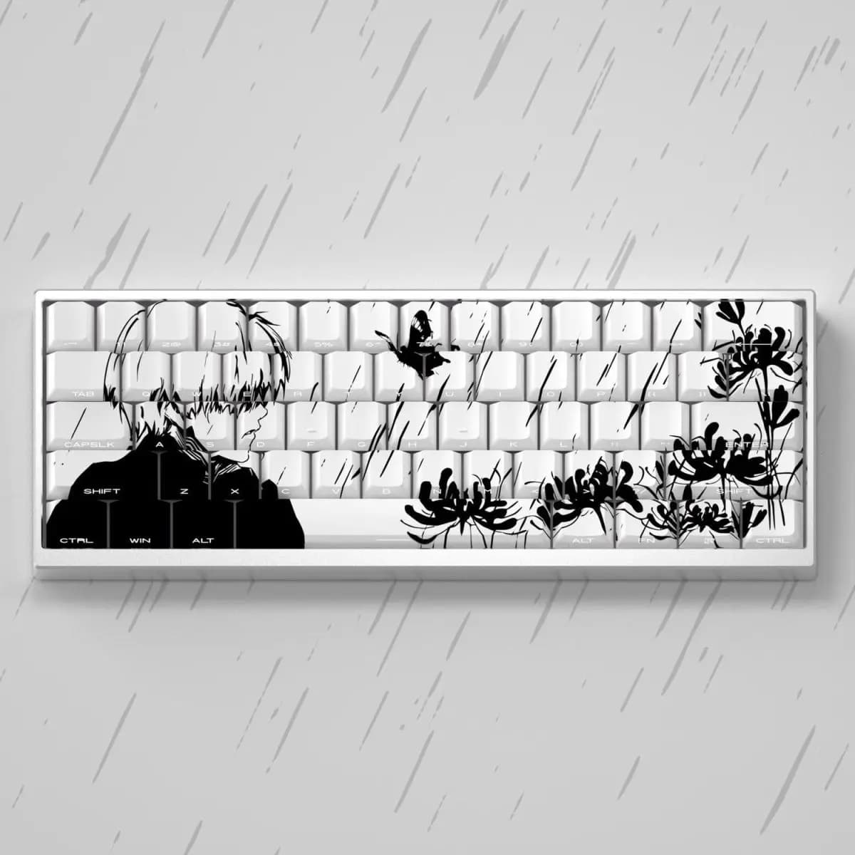130 keys Kaneki Ken Theme Keycaps Comics Anime Key Cap PBT Cherry Personalized Profile Original handmade Keycap for mechanical keyboard