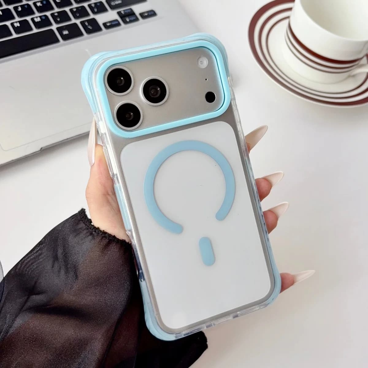 Airbags Shockproof Clear Magnetic Armor Case for IPhone 18 17 16 15 14 Pro Max for Magsafe Wireless Charging Shockproof Cover