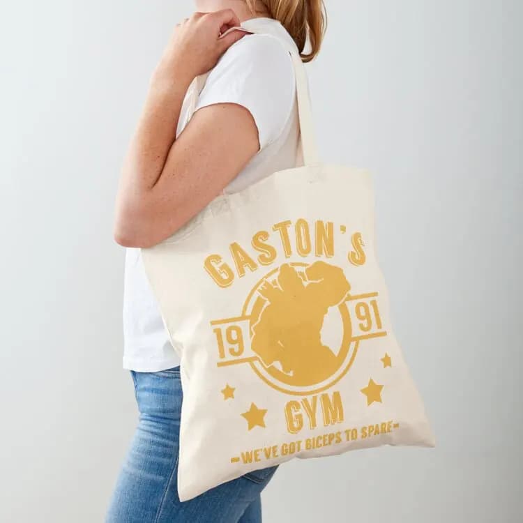 Borsa tote Gaston's Gym (versione rossa e gialla) Borsa in tessuto, borse riutilizzabili per la spesa, borsa in tela per donna