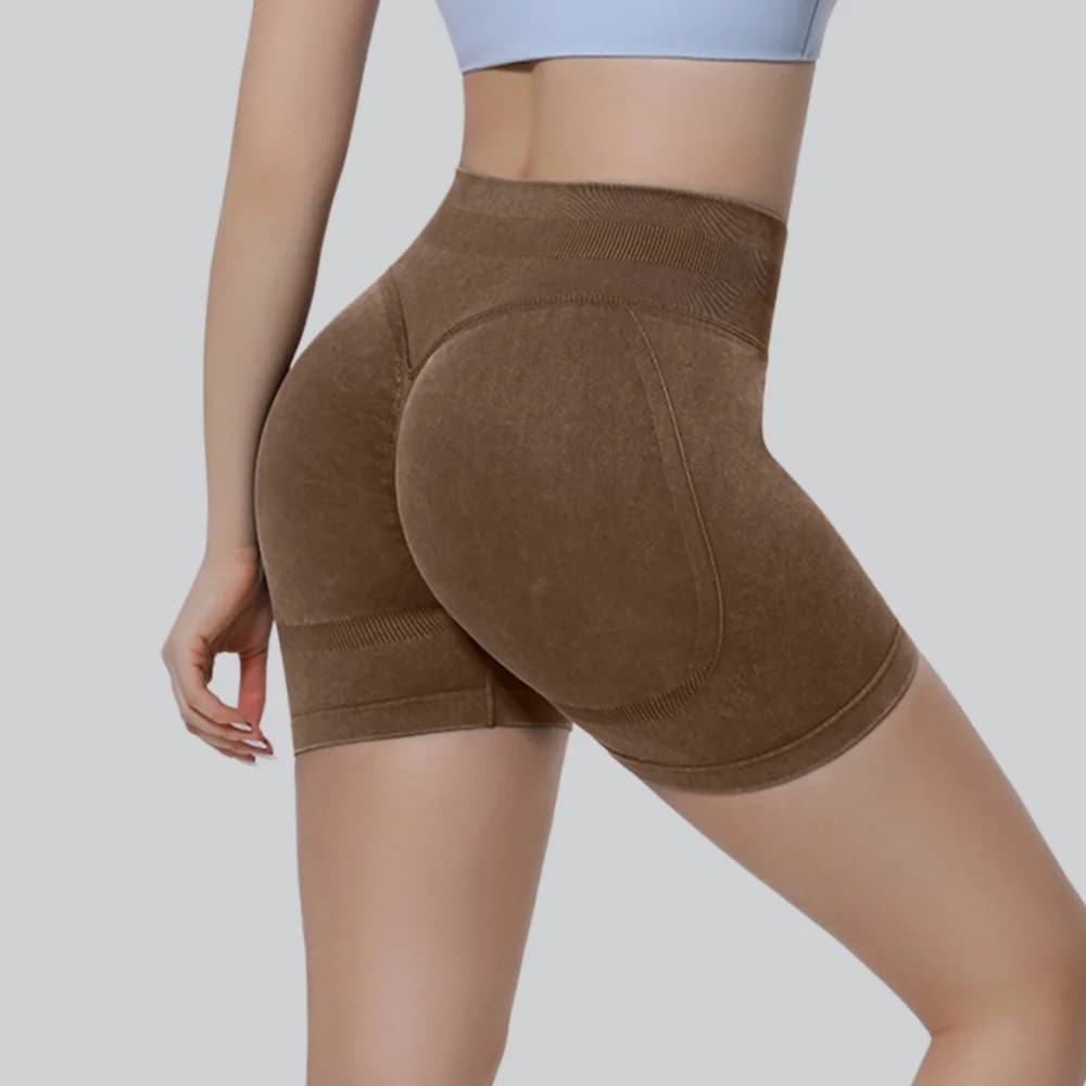 Pantaloncini sportivi da donna senza cuciture a vita alta, traspiranti, push-up, per fitness, allenamento, palestra, corsa, ciclismo, yoga.