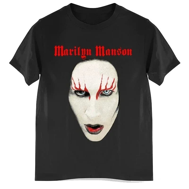 T-shirt per adulti Close-Up Marilyn Manson estate manica corta T-shirt da donna top S ~ 3Xl T-shirt spedizione gratuita