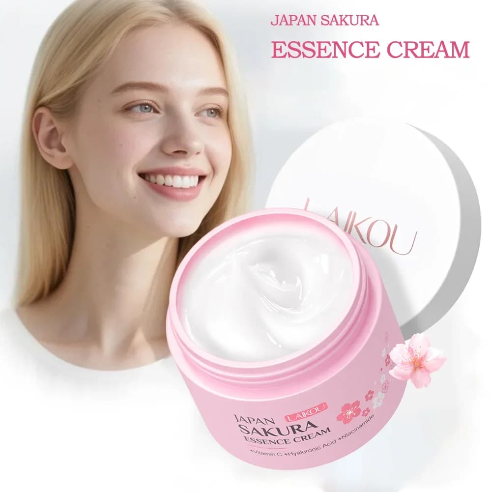 LAIKOU Sakura Crema Idratante Crema Idratante Sbiancante Nutriente Controllo del Petrolio Idratante e Riparatrice Crema Ricca di Idratazione Profonda