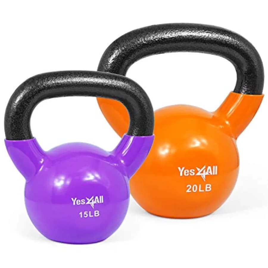 Kettlebell Set Covered in Vinyl with Stable Base for Full Body Training and Expansion Strength