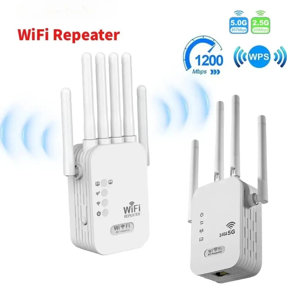 Ripetitore WiFi 300Mbps Dual Band 2.4G 5G, Amplificatore di Segnale 802.11bgn, Estensore WiFi, Router Gigabit WPS con Spina EU/US