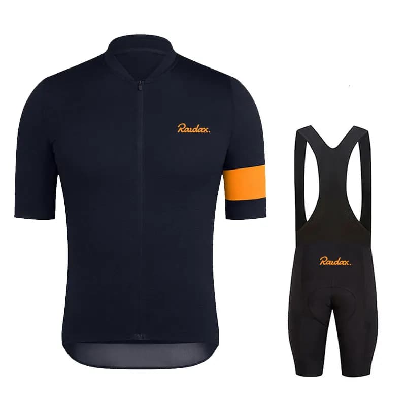 Raudax Men's Short Sleeved Cycling Sleeves Set Ropa Cycling Hombre Summer Cycling Clothing Shorts with Triathlon Breasts Bike Uniforms