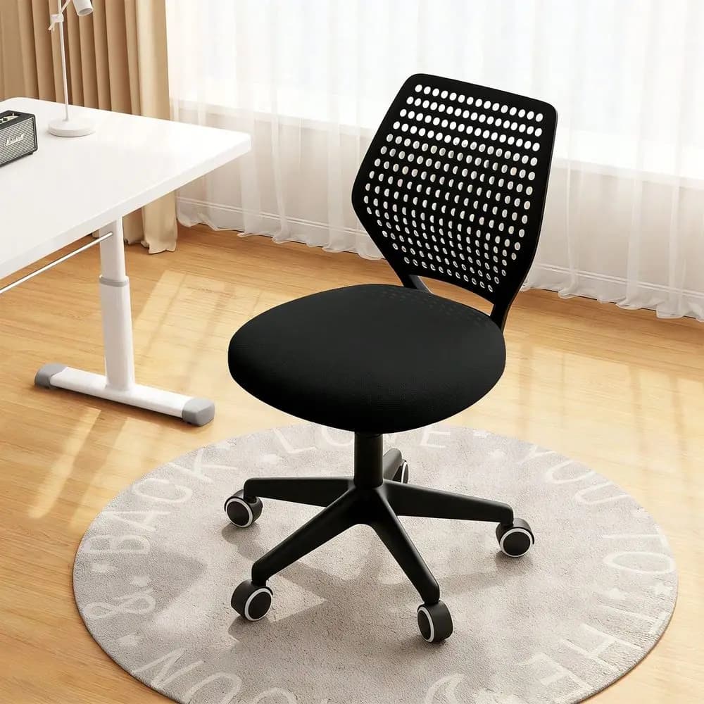 Sedia da ufficio in rete, sedia da computer ergonomica senza braccioli con schienale medio per giochi e studio