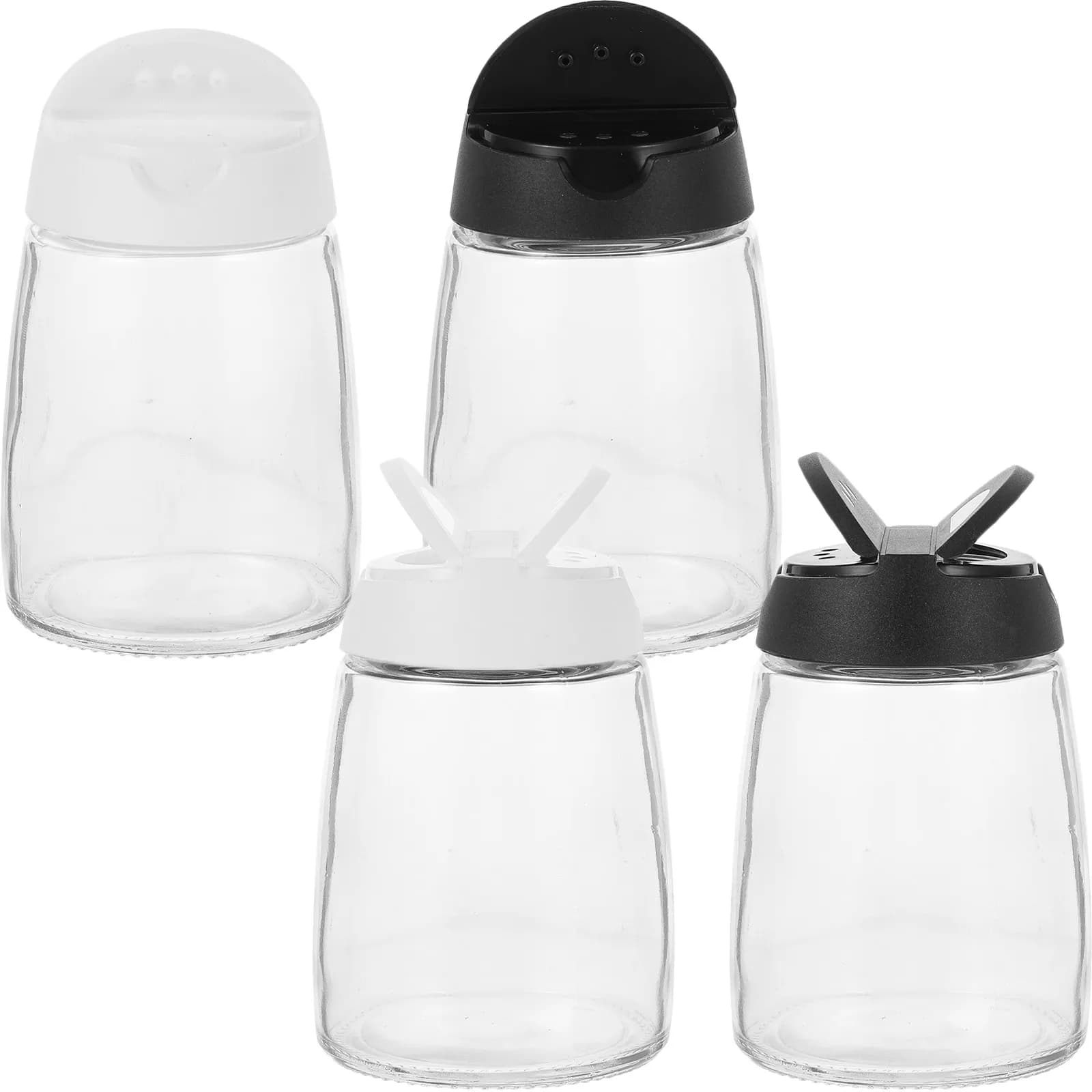 Set di 4 Barattoli in Vetro Premium per Spezie, Contenitori Salvaspazio per Organizzazione Cucina e Dispensa