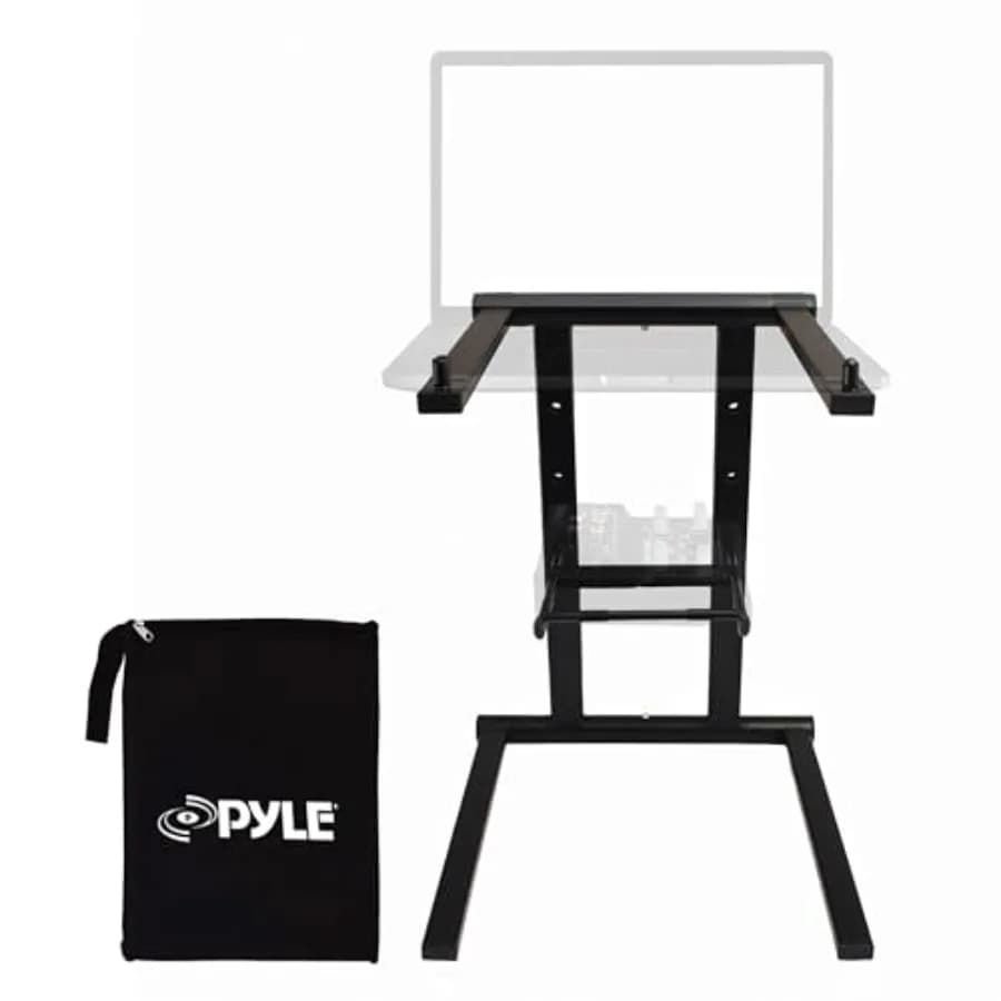 Supporto Pieghevole Portatile per Laptop - Supporto Regolabile in Altezza con Vassoio Accessorio Secondario per iPad, Tablet, Mixer DJ