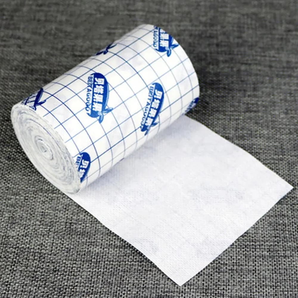 Skin Healing Protective Plaid Non-Woven Fixation Tape Antibacterial Bandage Wound Dressing Adhesive Tape Fabric Cloth