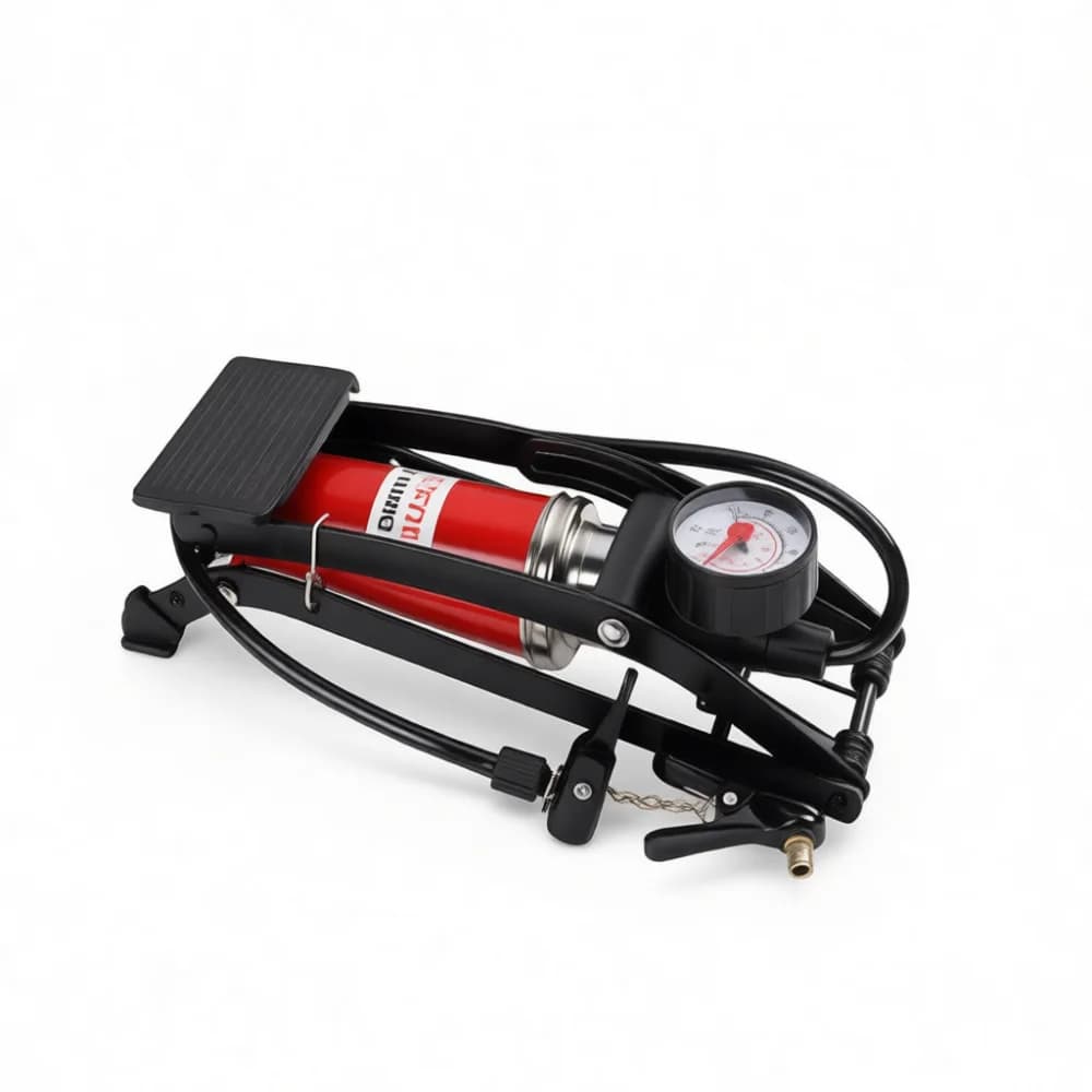 Heavy Duty Foot Pump For Auto Tires Bike Basketball Portable Manual Air Inflator High Pressure Double Cylinder Tool