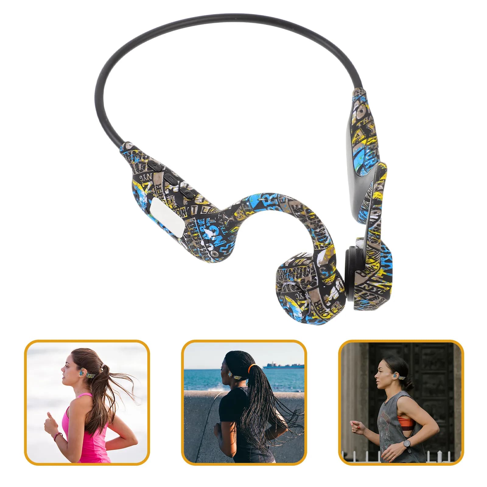 Cuffie Wireless a Conduzione Ossea con Display Digitale, Auricolari Sportivi per Esercizio all'Aperto, Cuffie Stereo per Sport