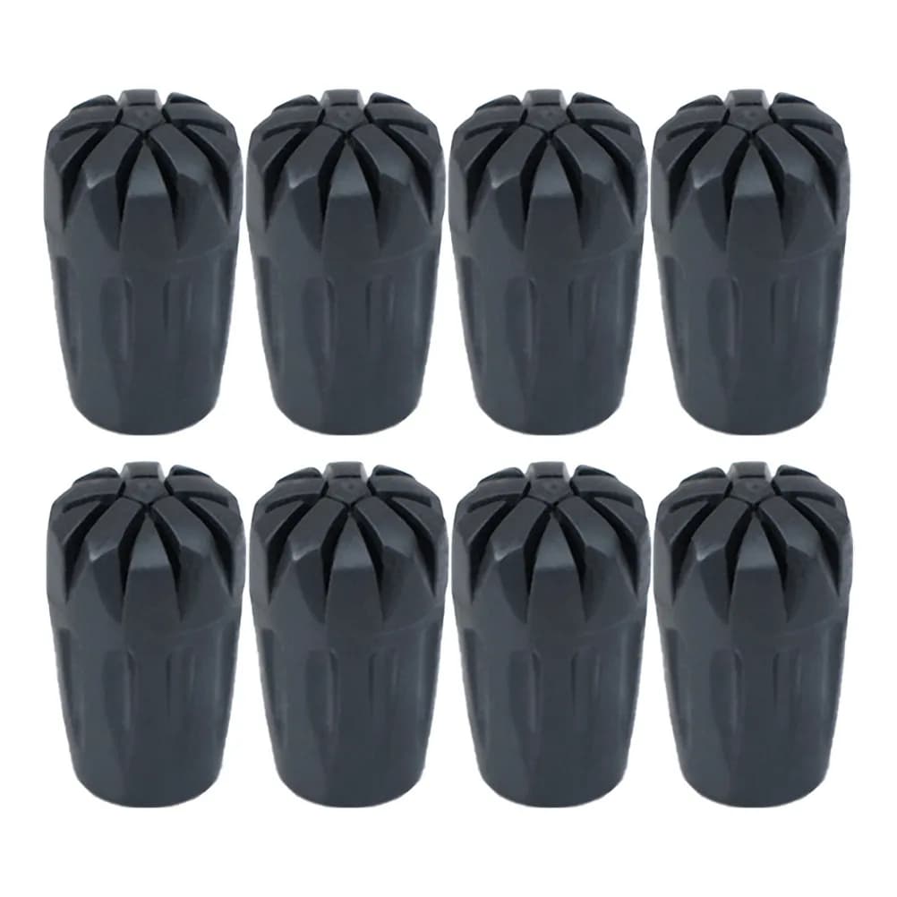 8Pcs Trekking Pole Rubber Tip Protectors Durable Anti-Skid Covers for Hiking Walking Stick Accessories Crutch Foot Cover
