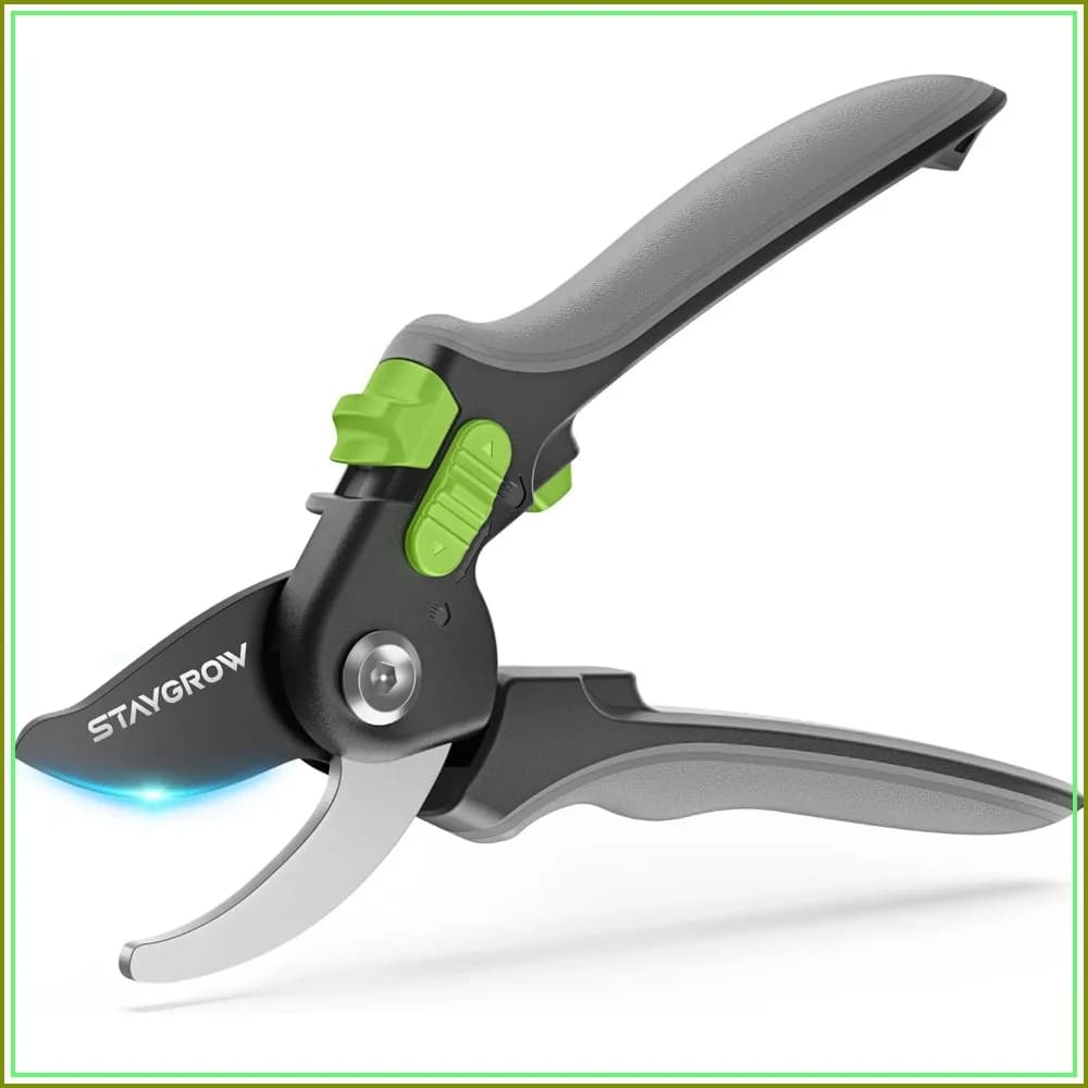 8.5" SK5 Pruning Shears, Sharp for 10000+ Cuts, One-Handed Lock, Adjustable Handle, Garden Scissors for Men & Women