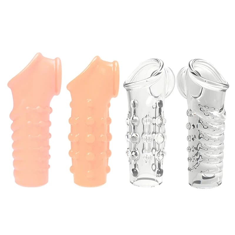 Anello per pene con prolunga riutilizzabile, anelli per il pene per ritardare l'eiaculazione, preservativi, giocattoli sessuali per uomo, per adulti 18+, senza vibratore.