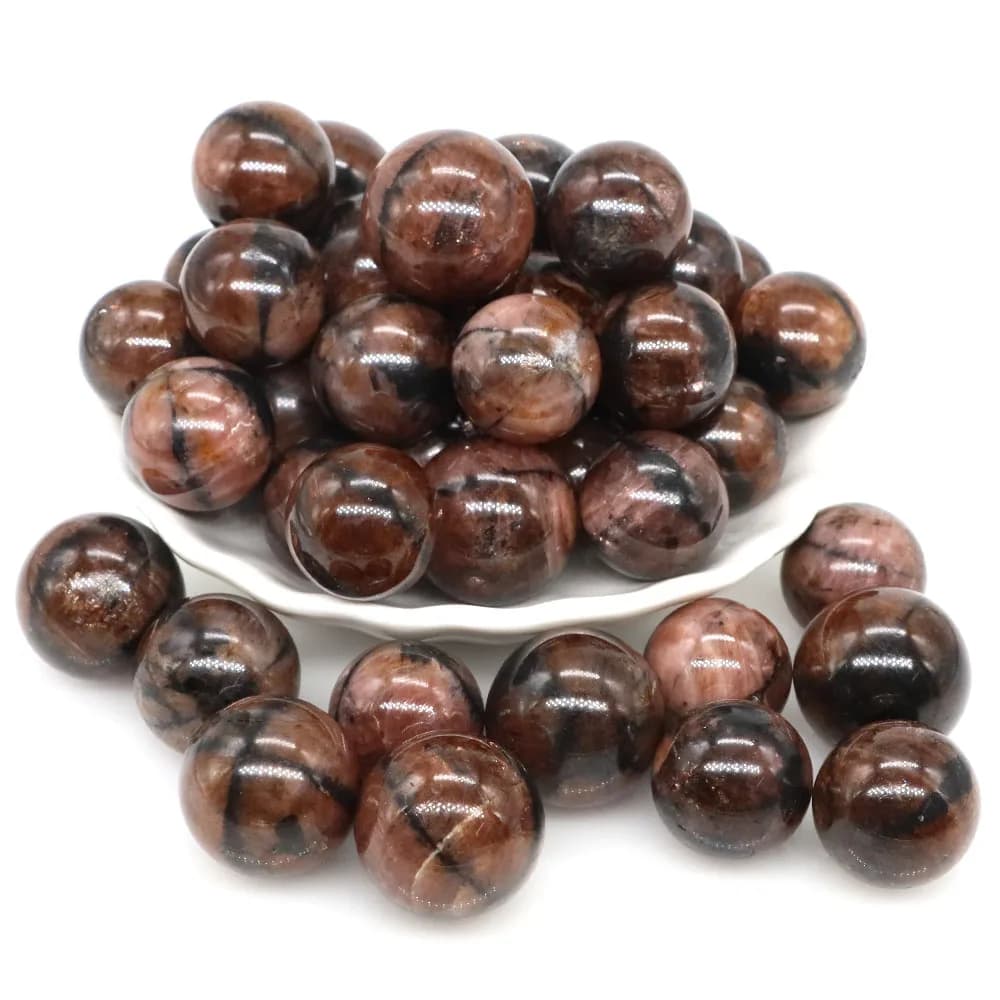 18-22mm cristallo croce Chiastolite sfera sfera guarigione naturale Bulk pietre burattate campione di perline pietre preziose artigianato decorazioni per la casa regali