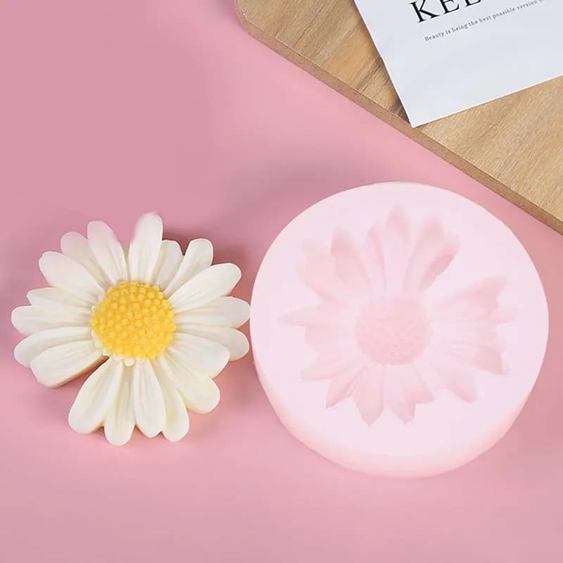 Stampo in silicone per candele fai-da-te Margherita Camomilla Fiore Candela Stampo per cera Sapone fatto a mano Stampi per candele Aromaterapia per auto Creazione di decorazioni per la casa