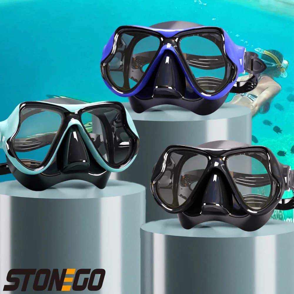 Dive Mirror Soft Silicone Glasses High Definition Tempered Swimwear Adult Swimwear with Large Mount Man Woman Submarine Mask 1PC