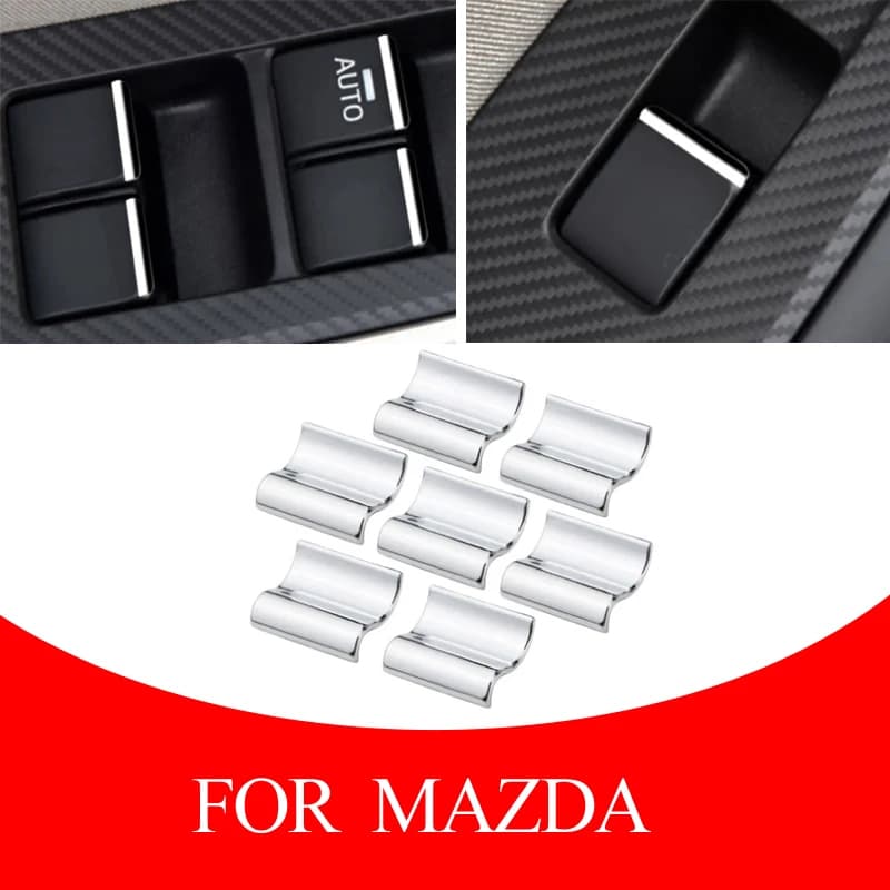 7 Pz/set per Mazda 3 6 CX5 CX3 CX4 Atenza Axela Accessori Auto Finestra Ascensore Bottoni Decorare Paillettes Car Styling