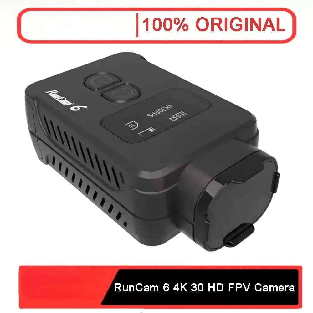 Runcam 6 4K HD SOIY IMX377 30fps 1/2.3 pollici 128*64 155 ° Set di Telecamere Sportive WiFi Adattabili FOV per Droni FPV, Aerei e Modelli RC