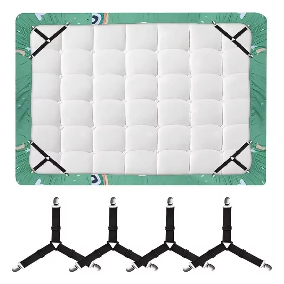 4 pieces of adjustable sheet and quilt support for sheet, mattress organizer, home clip, elastic straps, adjustable clip