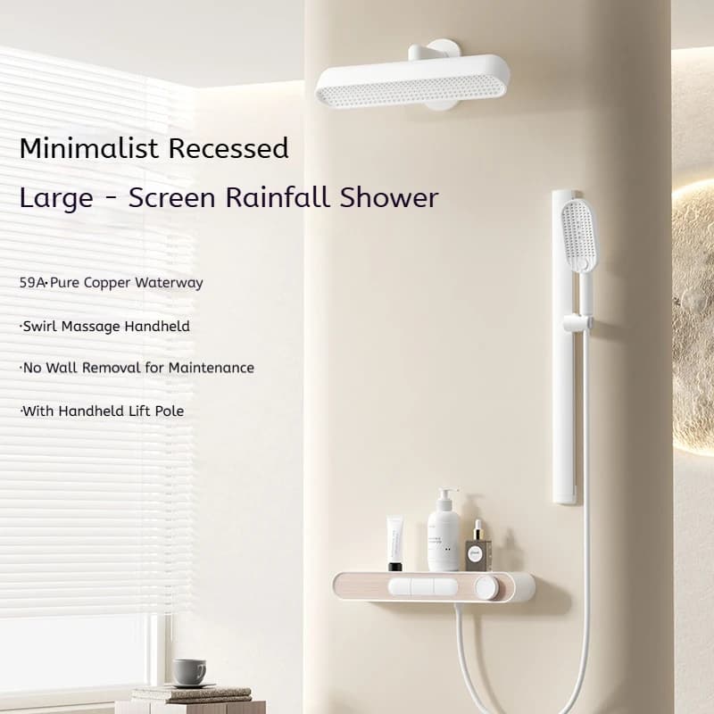 High Quality Simple Fashion Wall-Mounted Digital Control Anti-Scald Thermostatic Rain Massage Bathroom Shower Set With Slide Bar