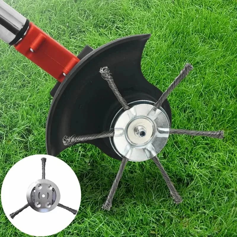 1Pcs 6 inch Universal Weed Brush Head Steel Wire Wheel Grass Trimmer Head Removal Moss Rust Lawn Mower Grass Trimmer Heads