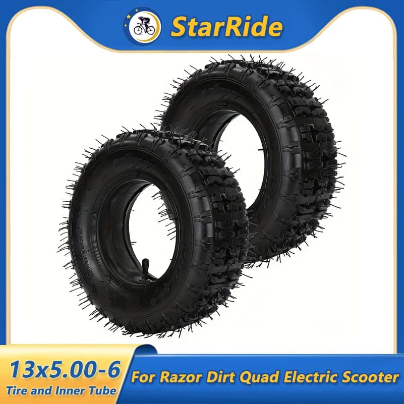 Pneumatico o Camera d'Aria 13x5.00-6 con Valvola Dritta per Parti e Accessori di Scooter Elettrici Razor Dirt Quad 13*5.00-6