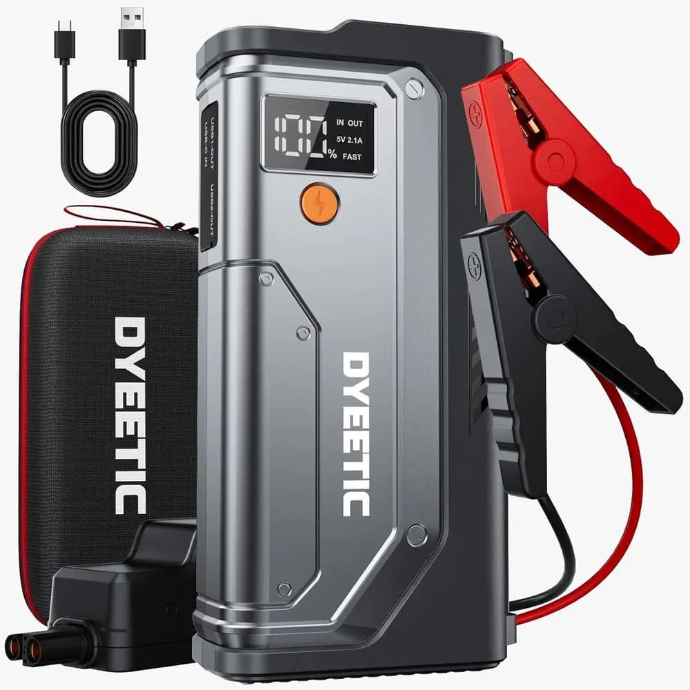 Avviatore d'emergenza per auto 12V, power bank portatile da 26800mAh, cavi di avviamento intelligenti, torcia per veicoli a benzina