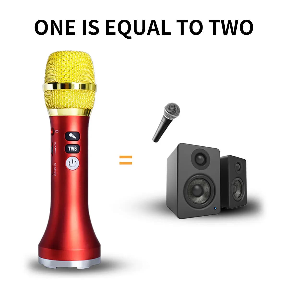 20W 1 Pc of 21cm TWS Karaoke Microphone Bluetooth 5.3 For Kids/Adults Gift Home Party Karaoke Wireless Duet Mic Portable Speaker