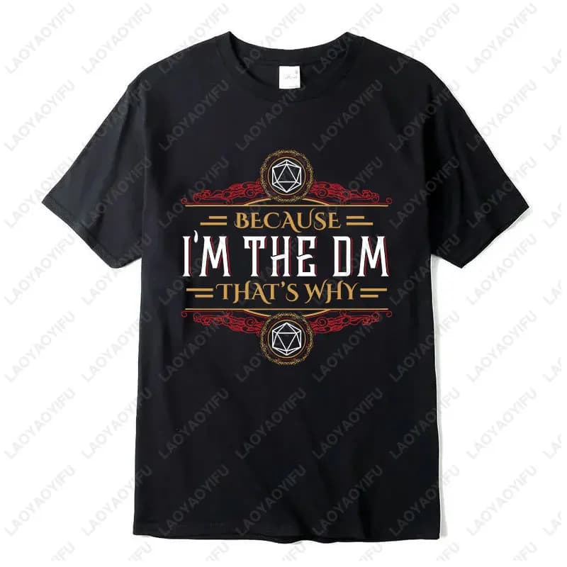 Dungeons and Dragons Lover Maglietta in cotone DM Master RPG Gioco da tavolo D20 Dice Fantasy Warrior Tops Magic Playing Uomo Donna Tees