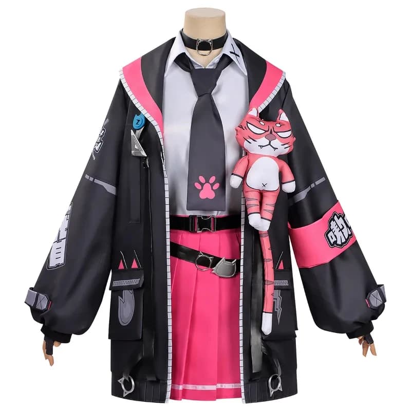 g'7,n\5;e,8\v,5/Neverness To Everness Nanally Cosplay Costume Collins Battle Suit Black Cat Props Wig Set Halloween Naf;4'v.7/n\