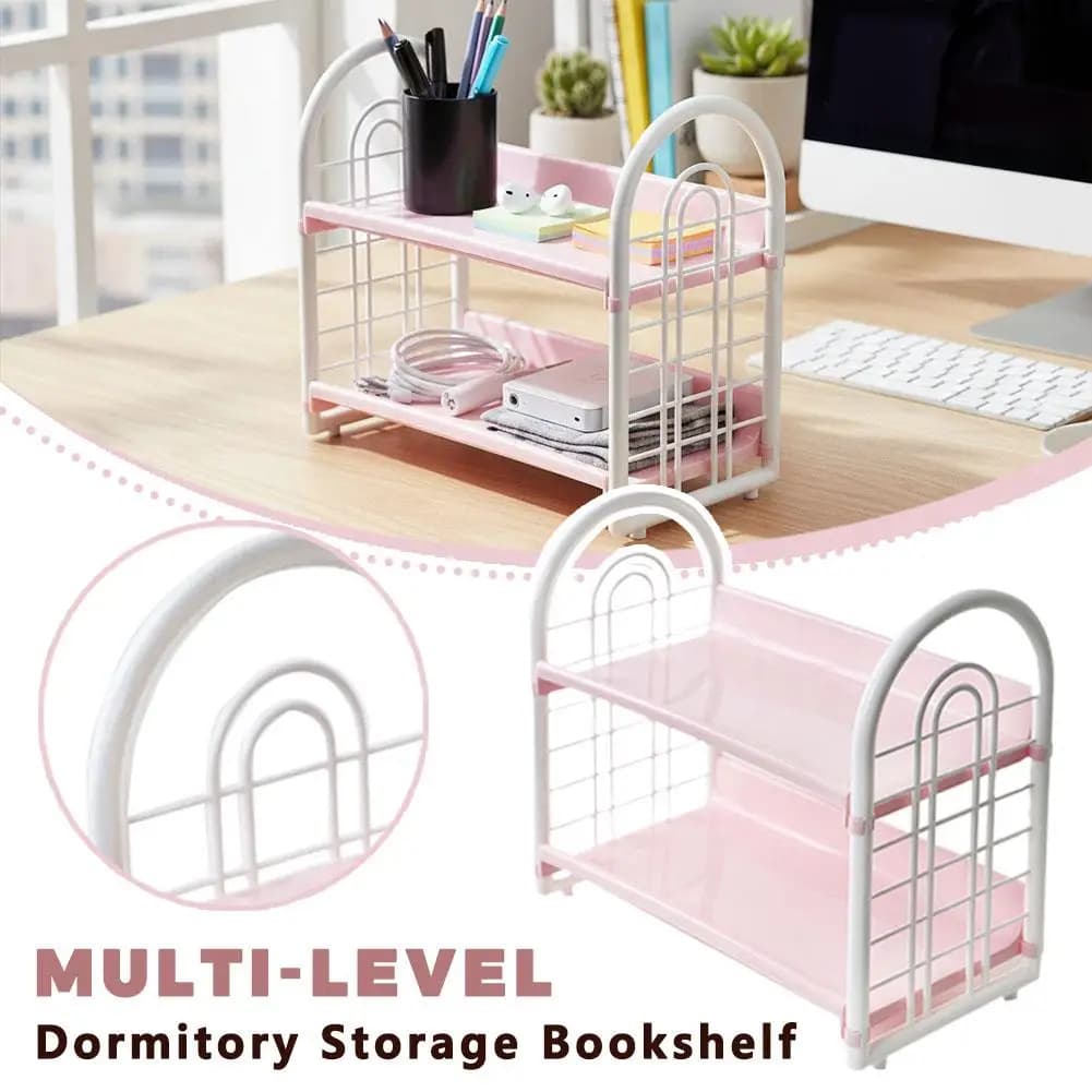 Scaffale da tavolo a doppio strato Scaffale multifunzionale per organizer da tavolo scavato per accessori da cucina/bagno/dormitorio