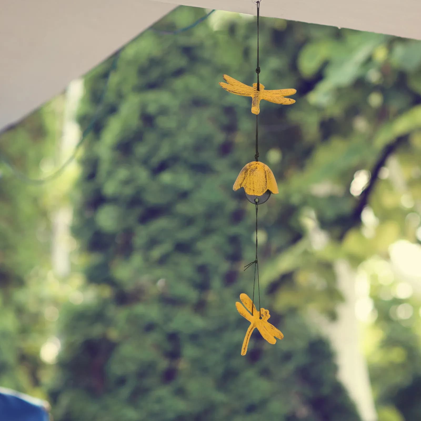 1Pcs Dragonfly Wind Chime Iron Bell Pendant Rust Resistant Fade Resistant Lightweight Home Decor Living Room Bedroom Car Gift