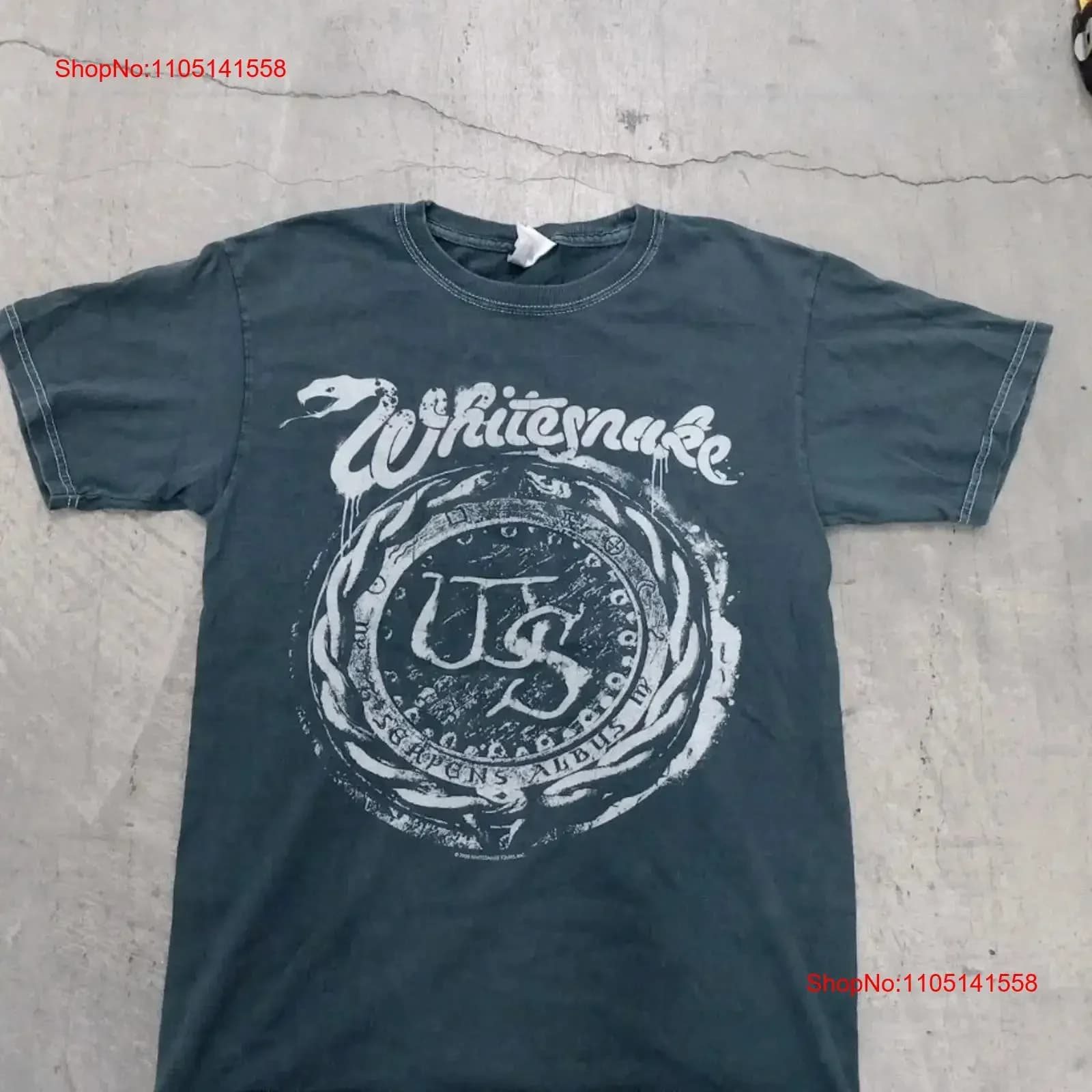 Whitesnake 2006 Europe Tour Vintage Band T Shirt vintage lavato homme allungato leggermente Top per l'uso quotidiano Casual