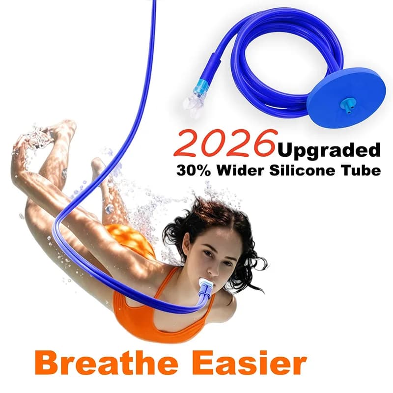 Tubo per il respiro da nuoto per adulti 1/2/3M, impermeabile, anti-soffocamento, in silicone, attrezzatura per lo snorkeling, ausilio per l'allenamento per nuoto e immersioni subacquee