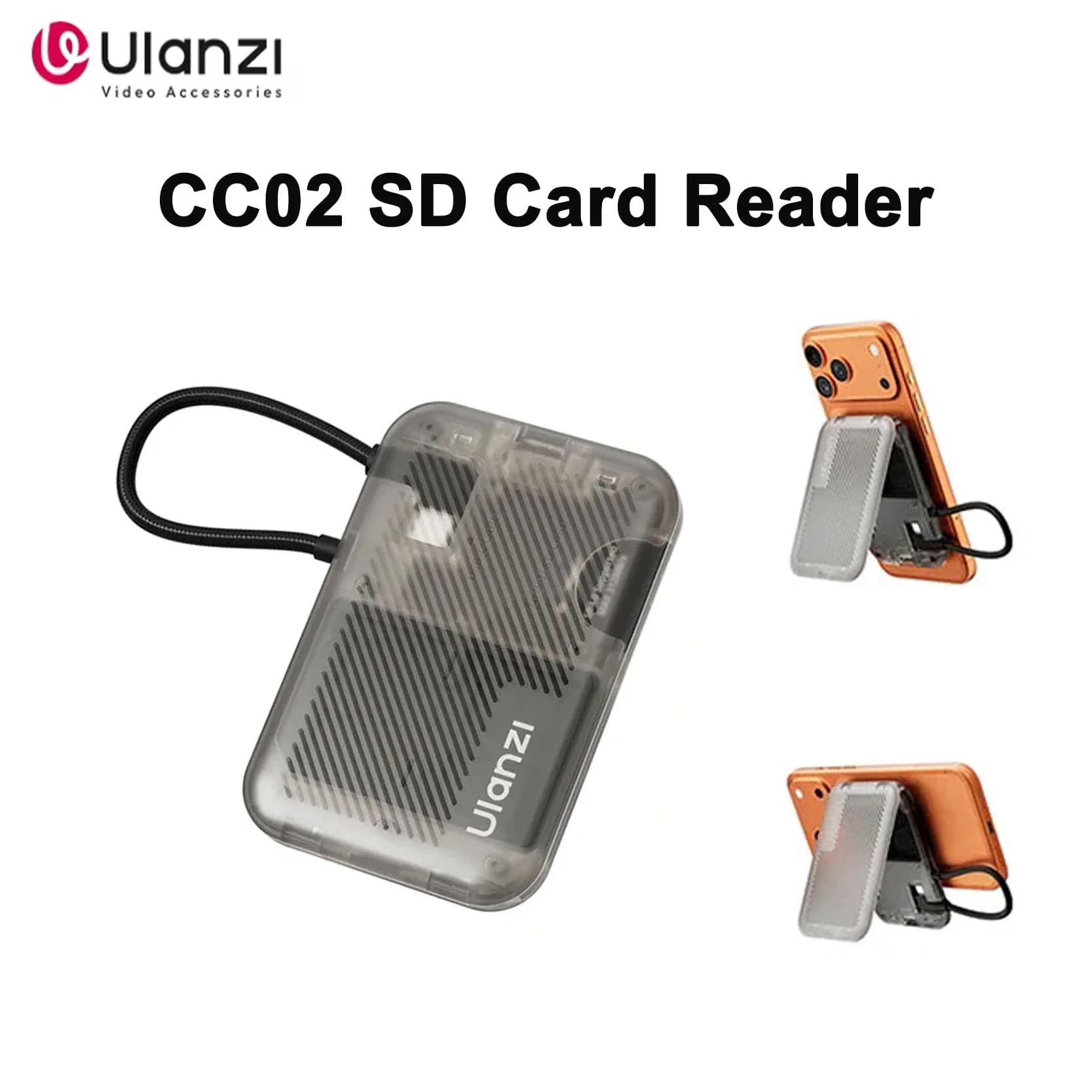 Original Ulanzi CC02 Magnetic Phone Stand Portable SD Memory Card Reader Storage Card Box Support iOS Android Windows MacOS
