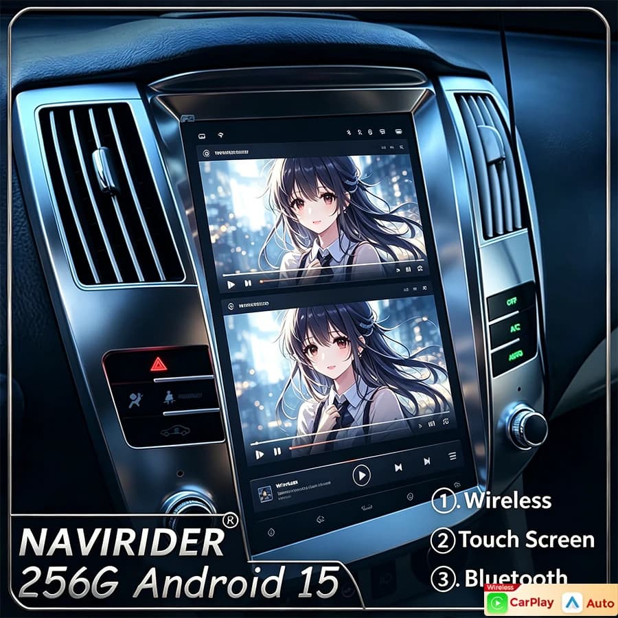Schermo Touch Screen Android Auto da 12.8 Pollici per Lexus RX300 RX330 RX350 RX400h Toyota Harrier, Lettore Multimediale con BT Wireless, Navigatore, CarPlay, DSP e Radio