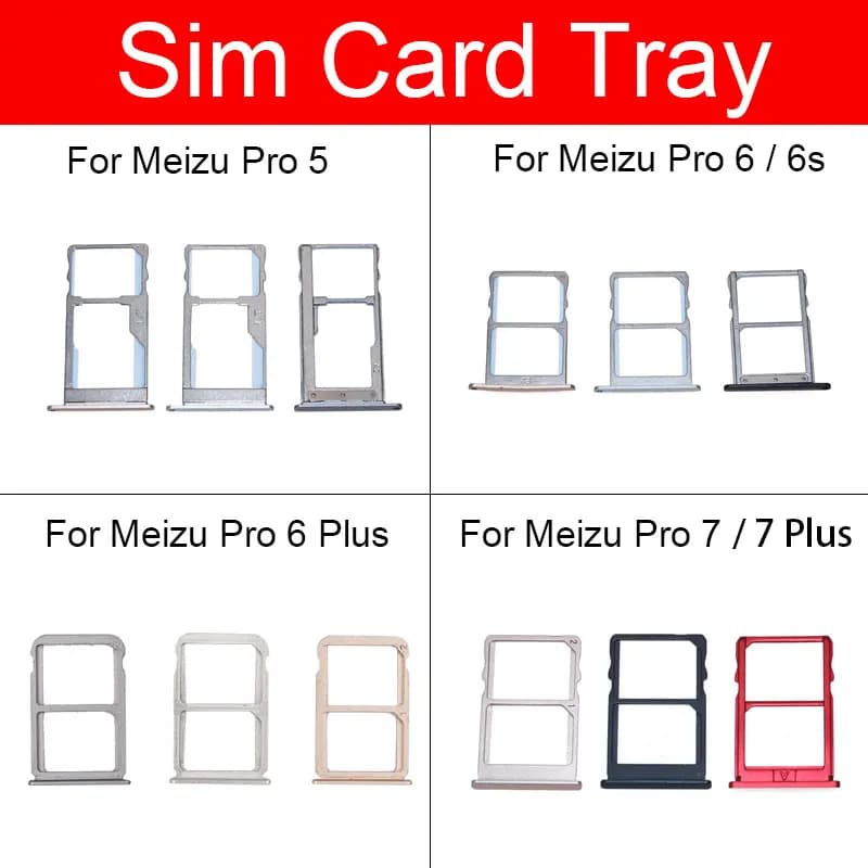 Supporto del vassoio della scheda SIM per Meizu Pro 5 6 6s 7 Plus Pro5 Pro6 Pro7 M576 M576u Scheda SIM Slot Adattatore Parti di riparazione di ricambio