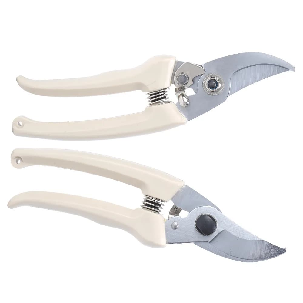 2pcs Stainless Steel Blade Pruning Shears Ergonomic Plastic Handle Curve Design Garden Scissors Heavy Duty Sharp Blade