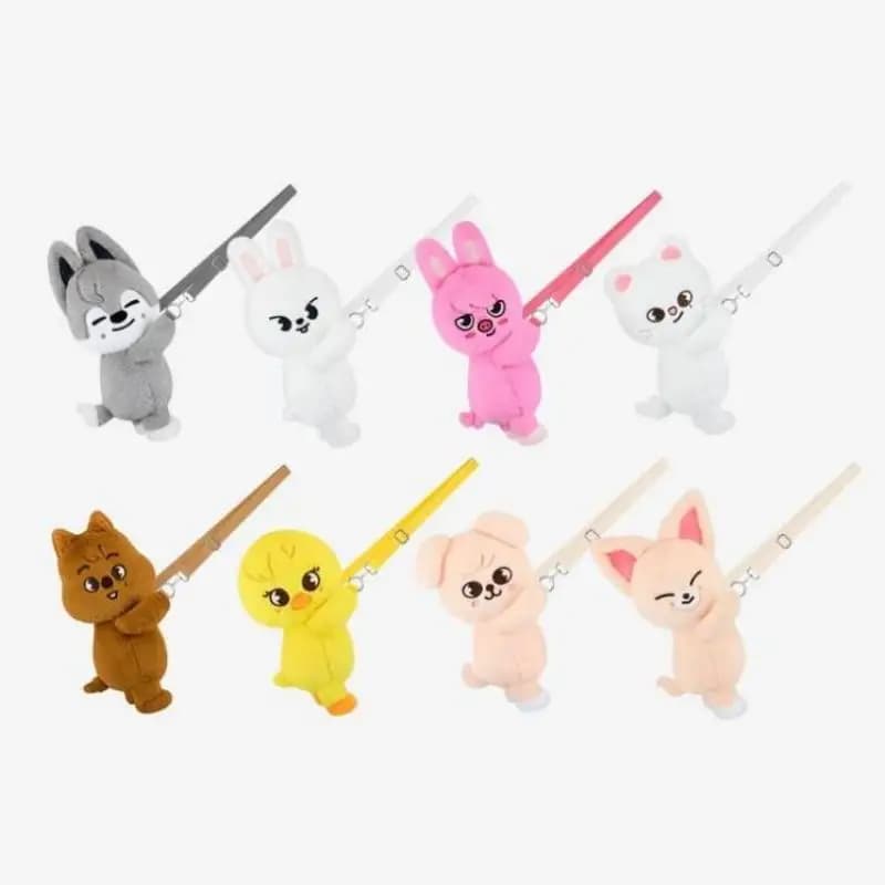 Borsa a tracolla regolabile con peluche dei 8 personaggi Kpop Stray Kids SKZOO, Leebit, Foxlny, PuppyM, regalo per i fan.