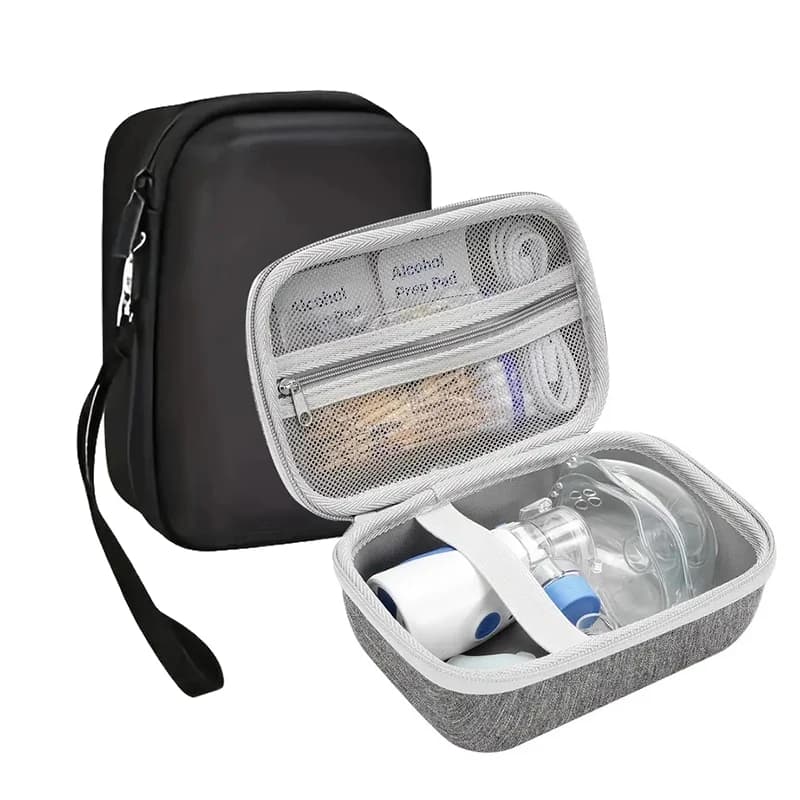 **1 custodia portatile per nebulizzatore, custodia impermeabile per respiratore, borsa per medicinali, custodia per trasporto portatile, custodia per medicinali**