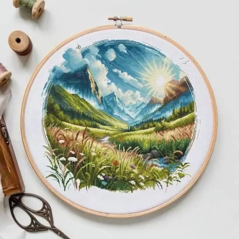 16028D Cross Stitch ONLY FLOSS NO FABRIC NOT Cross-stitch Kit Embroidery Needlework WITHOUT Fabric Homfun Painting Crossing