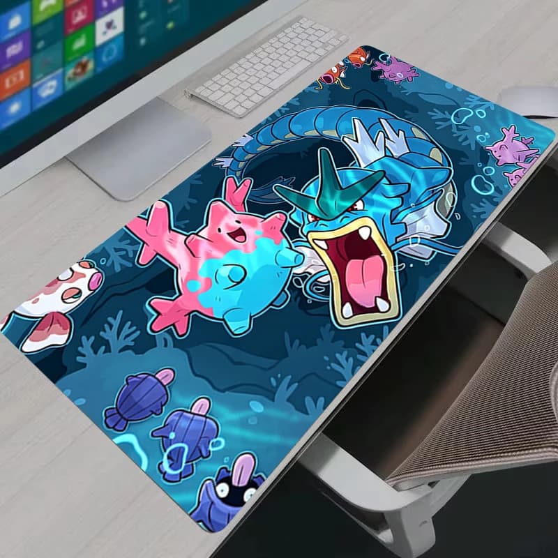 Mouse Pad Gaming Computer Large Mousepad P-pokemons Gyarados Desk Mat PC Anime Keyboard Carpet Lock Edge Gamer Accessories