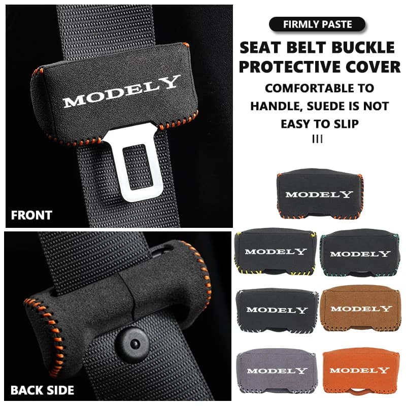 Car Seat Belt Anti Scratch Buckle Protector Cover Accessories For Tesla Model 3 Model S Model Y Roadster Bonina Coil