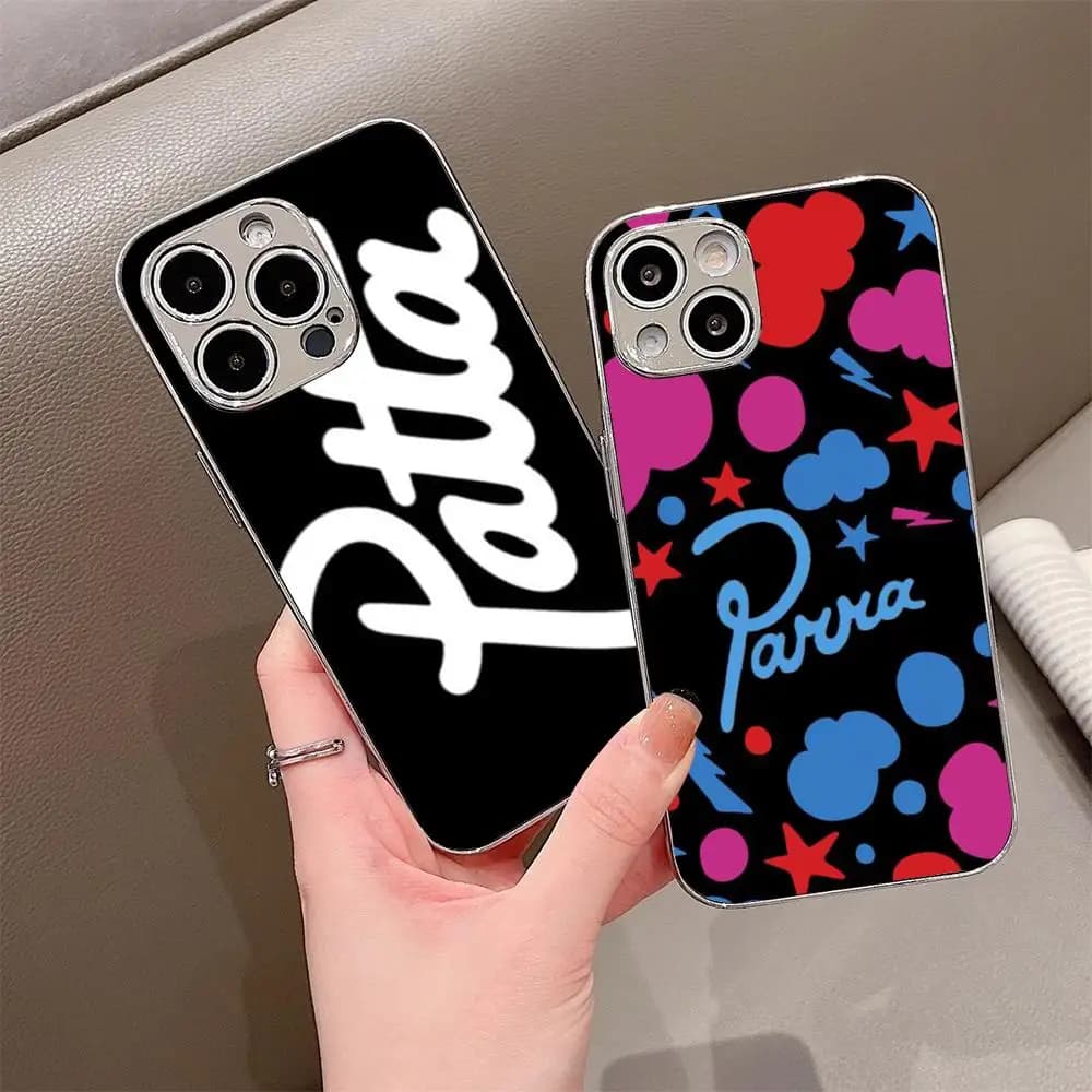 Custodia per telefono Fashion P-pattaS Design per iPhone 17 16 15 14 13 12 Pro Max, con paraurti in metallo galvanizzato
