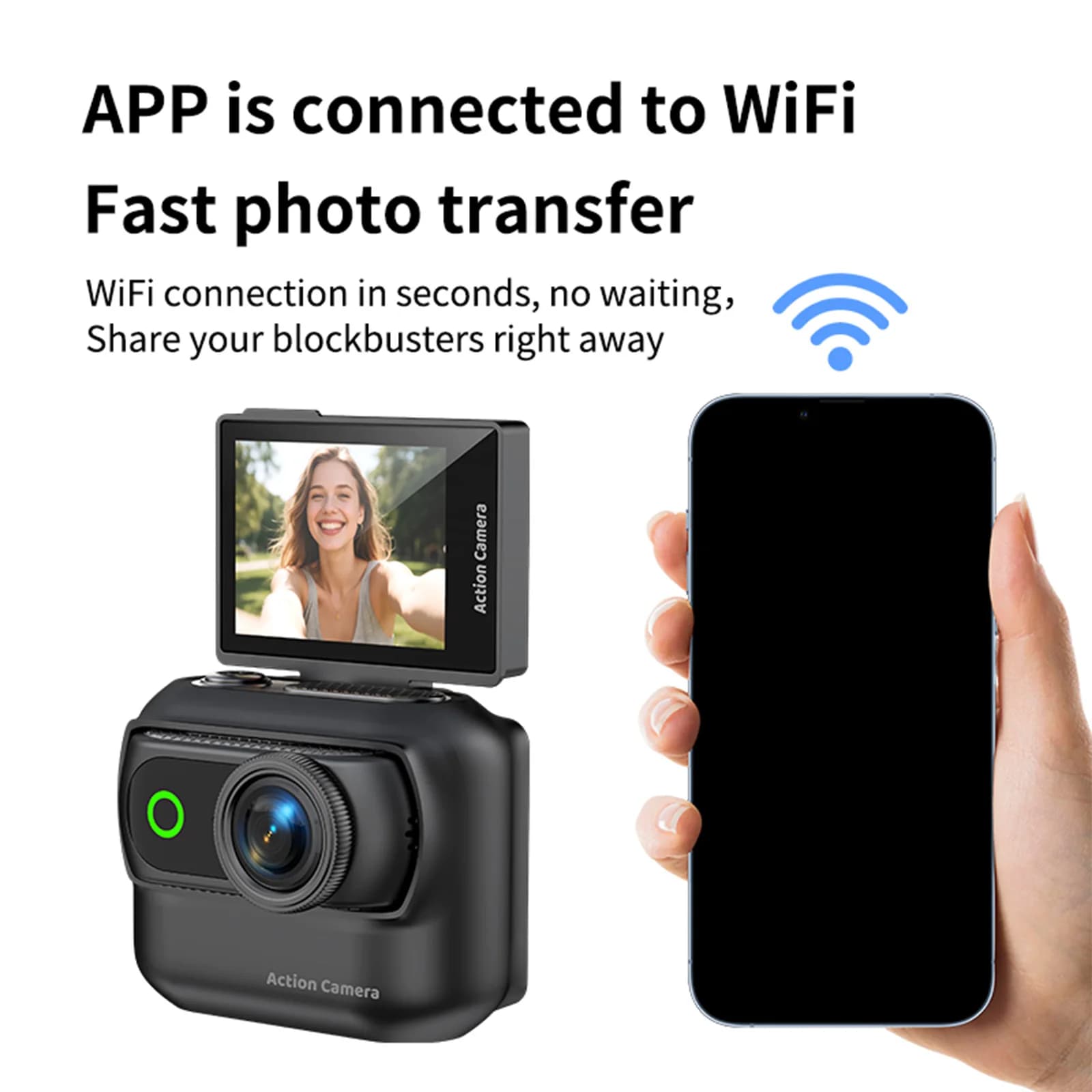 LK-018 Palm-Sized 1080P Sport Action Camera Hands-Free Magnetic Wearable Mini Cameras Day or Night Vlog Shooting Small Camcorder