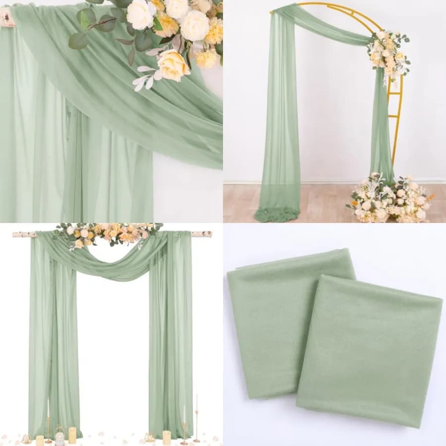 Tessuto velato per drappeggio arco nuziale 29 x 20 piedi, 1 pannello, tende da esterno extra lunghe per cerimonie nuziali, baby shower, compleanni