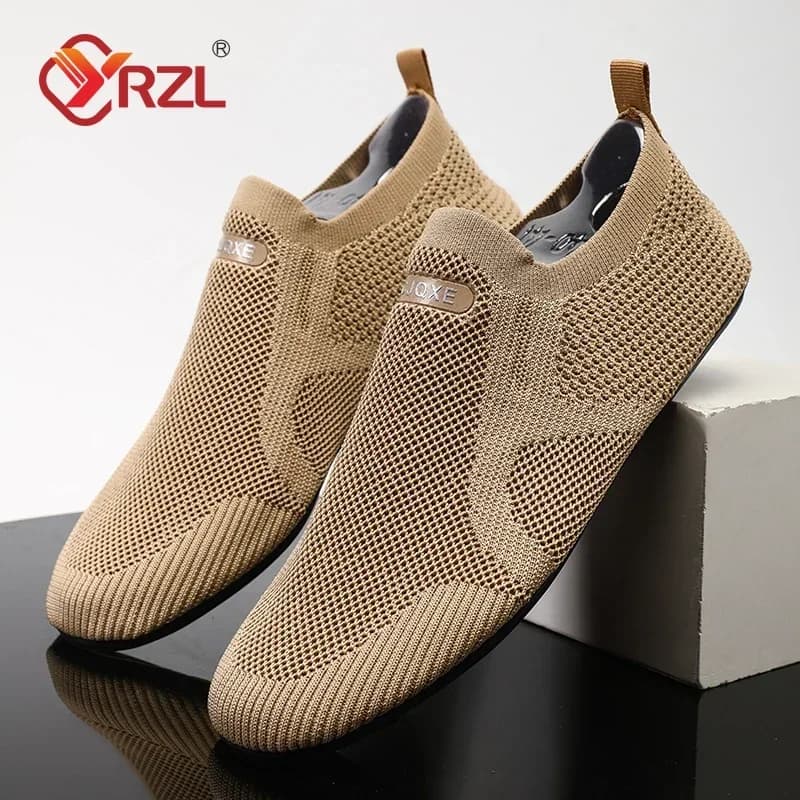 YRZL Men Mesh Loafers Driving Moccasins High Quality Flats Walking Shoes Breathable Non Slip Casual Loafers Summer Mens Shoes