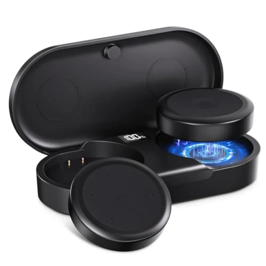 2025 Ski Helmet Speaker, True Wireless Earbuds for Audio-Ready Helmets, Bluetooth Headsets with Charging Case and LED Display a